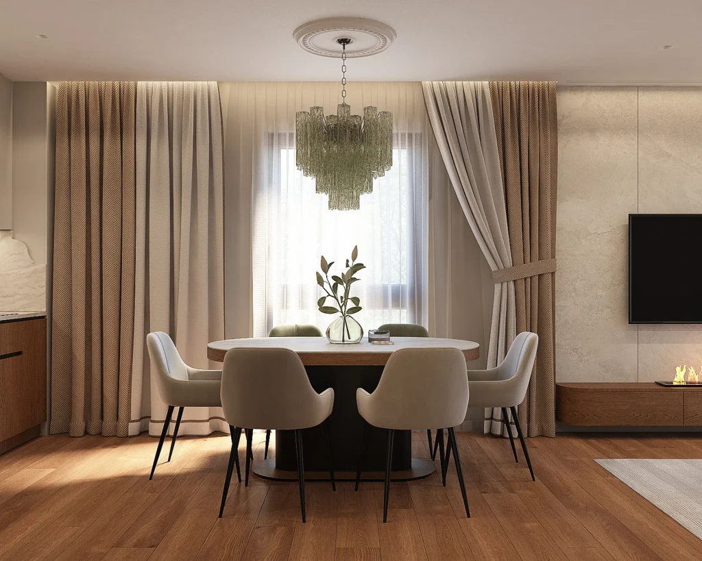 Harmonia Materii Stol jadalny lampa murano