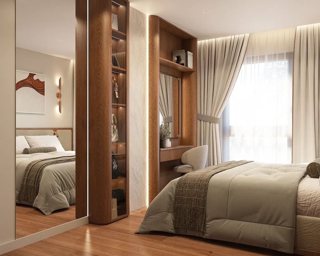 Harmonia Materii sypialnia witryna z toaletka